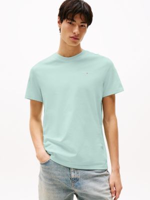 camiseta de corte slim con logo blue de hombres tommy jeans