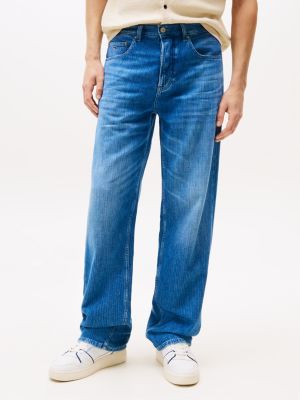 blue jaimie loose straight leg jeans for men tommy jeans