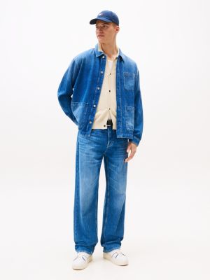 blue jaimie loose straight leg jeans for men tommy jeans