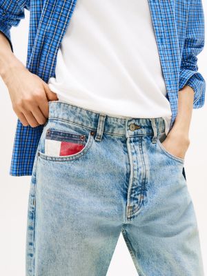 blue otis signature regular straight leg jeans for men tommy jeans