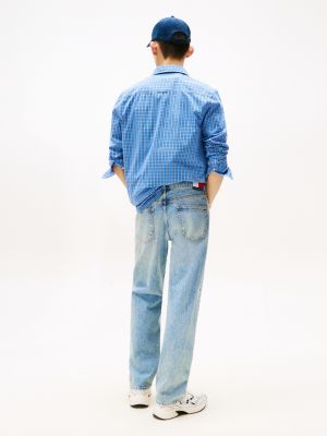 blue otis signature regular straight leg jeans for men tommy jeans