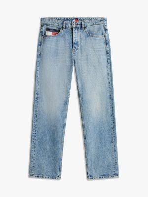 blue otis signature regular straight leg jeans for men tommy jeans
