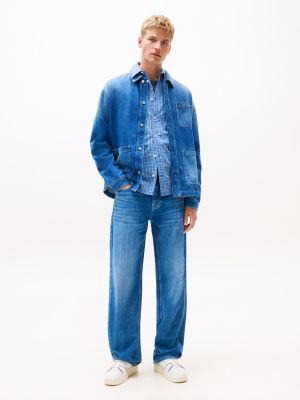 chaqueta vaquera amplia funcional azul de hombres tommy jeans