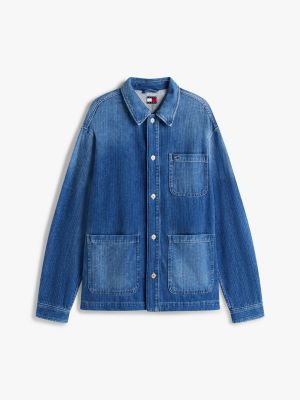 chaqueta vaquera amplia funcional azul de hombres tommy jeans