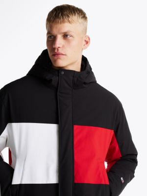 multi colour-blocked hooded jacket for men tommy jeans