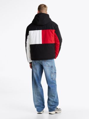 giacca color block con cappuccio multicolore da uomini tommy jeans