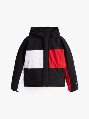 multi colour-blocked hooded jacket for men tommy jeans