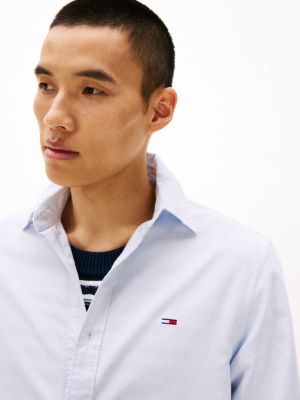 chemise oxford coupe standard blue pour hommes tommy jeans