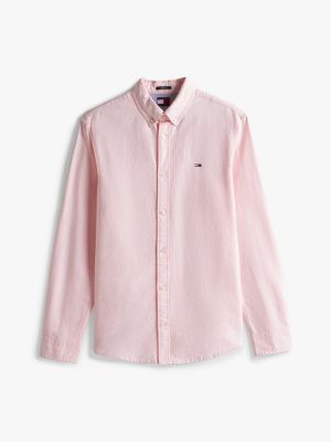 rosa regular fit oxford-hemd für herren - tommy jeans