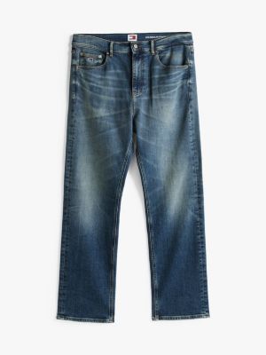 blau otis straight leg jeans mit fade-effekt für herren - tommy jeans