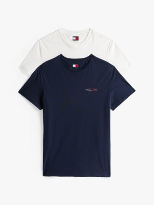 lot de 2 t-shirts ajustés multi pour hommes tommy jeans