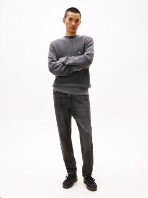 black isaac tapered jeans met fading voor heren - tommy jeans