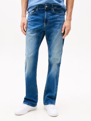 blauw ryan faded bootcut jeans voor heren - tommy jeans