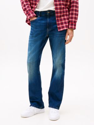 blue ryan whiskered bootcut jeans for men tommy jeans