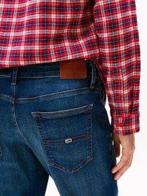 blue ryan whiskered bootcut jeans for men tommy jeans