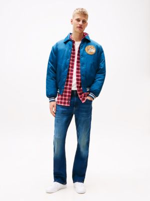 jeans ryan a campana con baffature blue da uomini tommy jeans