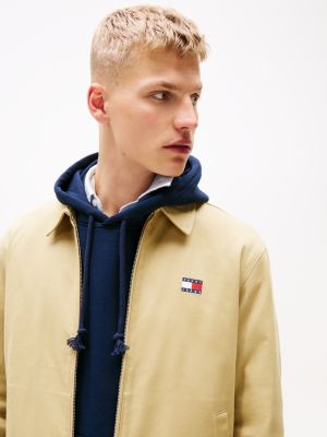 veste zippée à logo marron pour hommes tommy jeans