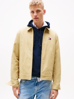 veste zippée à logo marron pour hommes tommy jeans