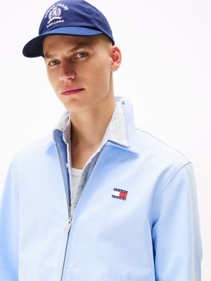 blauw jack met rits en logo voor heren - tommy jeans