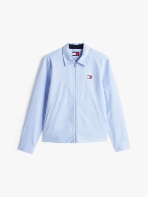 blue logo zip-thru jacket for men tommy jeans