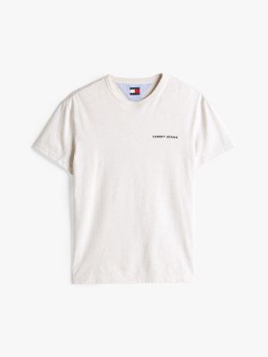 weiß t-shirt mit grafischem logo hinten für herren - tommy jeans