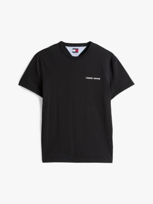 schwarz t-shirt mit grafischem logo hinten für herren - tommy jeans