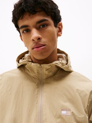 blue water repellent relaxed chicago windbreaker for men tommy jeans