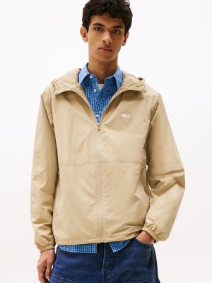 blue water repellent relaxed chicago windbreaker for men tommy jeans