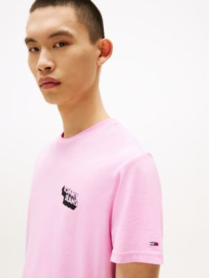 black stack logo slim t-shirt for men tommy jeans