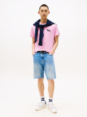 black stack logo slim t-shirt for men tommy jeans