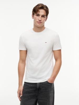 lot de 3 t-shirts extra slim tommy flag plusieurs couleurs pour hommes tommy jeans