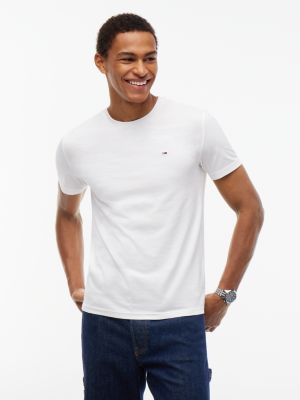 multi 3-pack tommy flag extra slim t-shirts for men tommy jeans