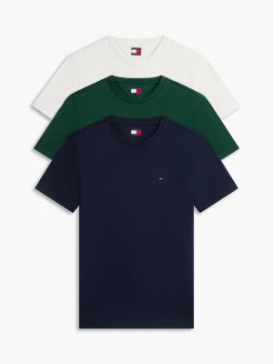 pack de 3 camisetas de corte extra slim con logo multi de hombres tommy jeans