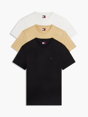 pack de 3 camisetas de corte extra slim con logo multi de hombres tommy jeans