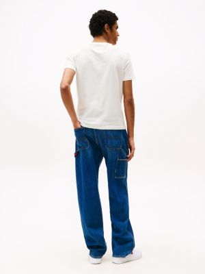 lot de 3 t-shirts extra slim à drapeau plusieurs couleurs pour hommes tommy jeans
