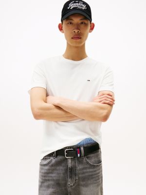 multi 3-pack flag embroidery extra slim t-shirts for men tommy jeans