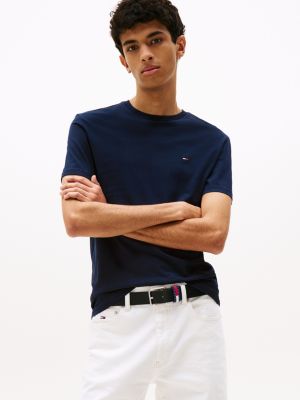 multi 3-pack flag embroidery extra slim t-shirts for men tommy jeans