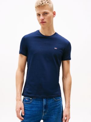 lot de 3 t-shirts extra slim à drapeau plusieurs couleurs pour hommes tommy jeans