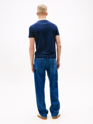 lot de 3 t-shirts extra slim à drapeau plusieurs couleurs pour hommes tommy jeans
