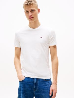 lot de 3 t-shirts extra slim à drapeau plusieurs couleurs pour hommes tommy jeans