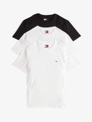 multi zestaw 3 t-shirtów o bardzo wąskim kroju z flagą dla mężczyźni - tommy jeans