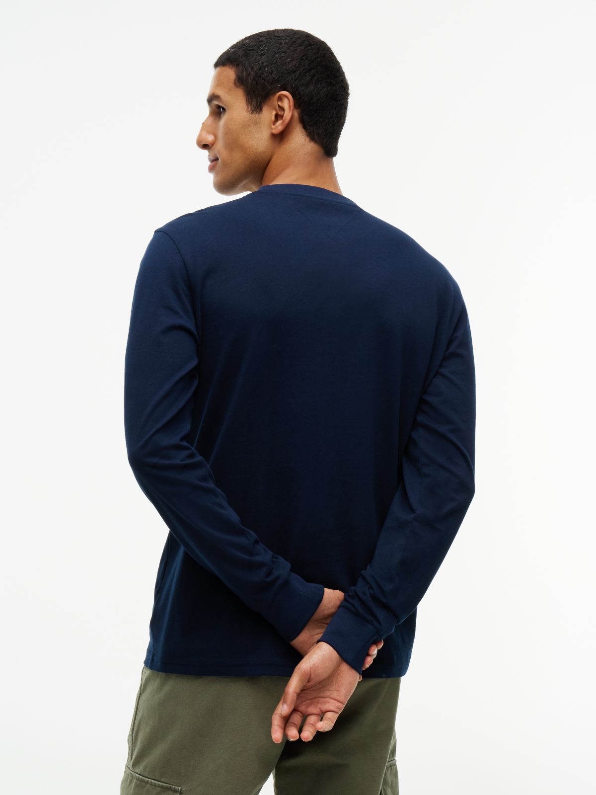 Linear Logo Slim Long Sleeve T-Shirt — Blue