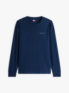 Linear Logo Slim Long Sleeve T-Shirt — Blue 5