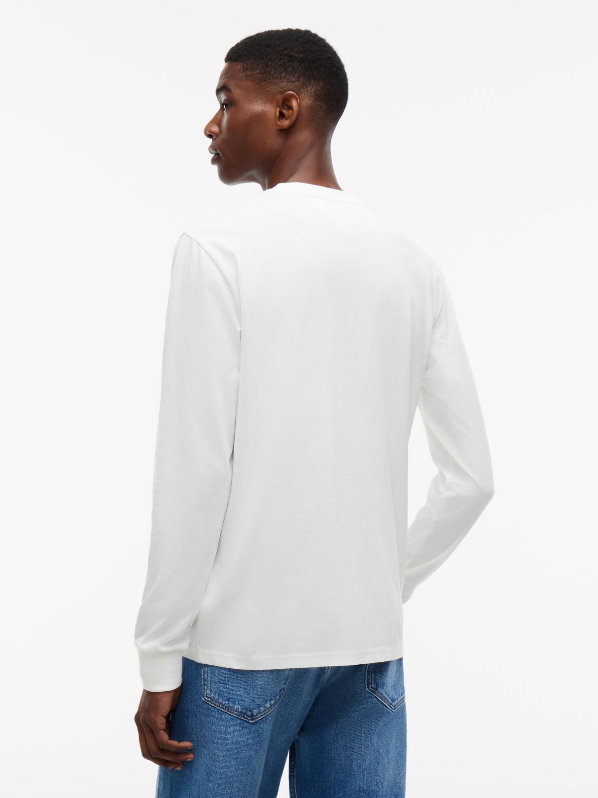 Linear Logo Slim Long Sleeve T-Shirt — White