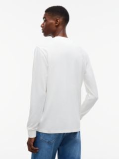 Linear Logo Slim Long Sleeve T-Shirt — White 4