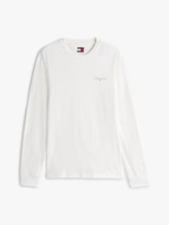 Linear Logo Slim Long Sleeve T-Shirt — White 5