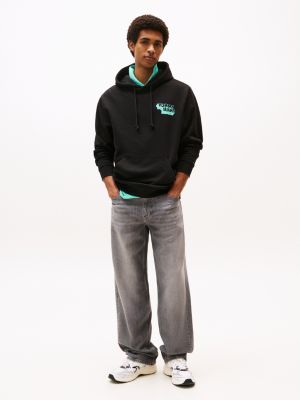 black stack logo back graphic hoody for men tommy jeans