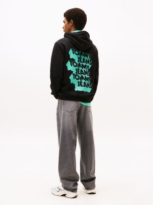black stack logo back graphic hoody for men tommy jeans