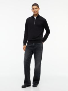 Tommy Flag Lightweight Slim Quarter-Zip Jumper — Black 2