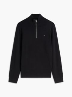 Tommy Flag Lightweight Slim Quarter-Zip Jumper — Black 6